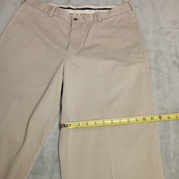 Brooks Brothers Hudson Dress Pants Mens 36x32 Classic Khaki Cotton Golf Preppy - Picture 9 of 13